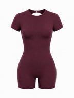 Women's Open-Back One-Piece Workout Romper