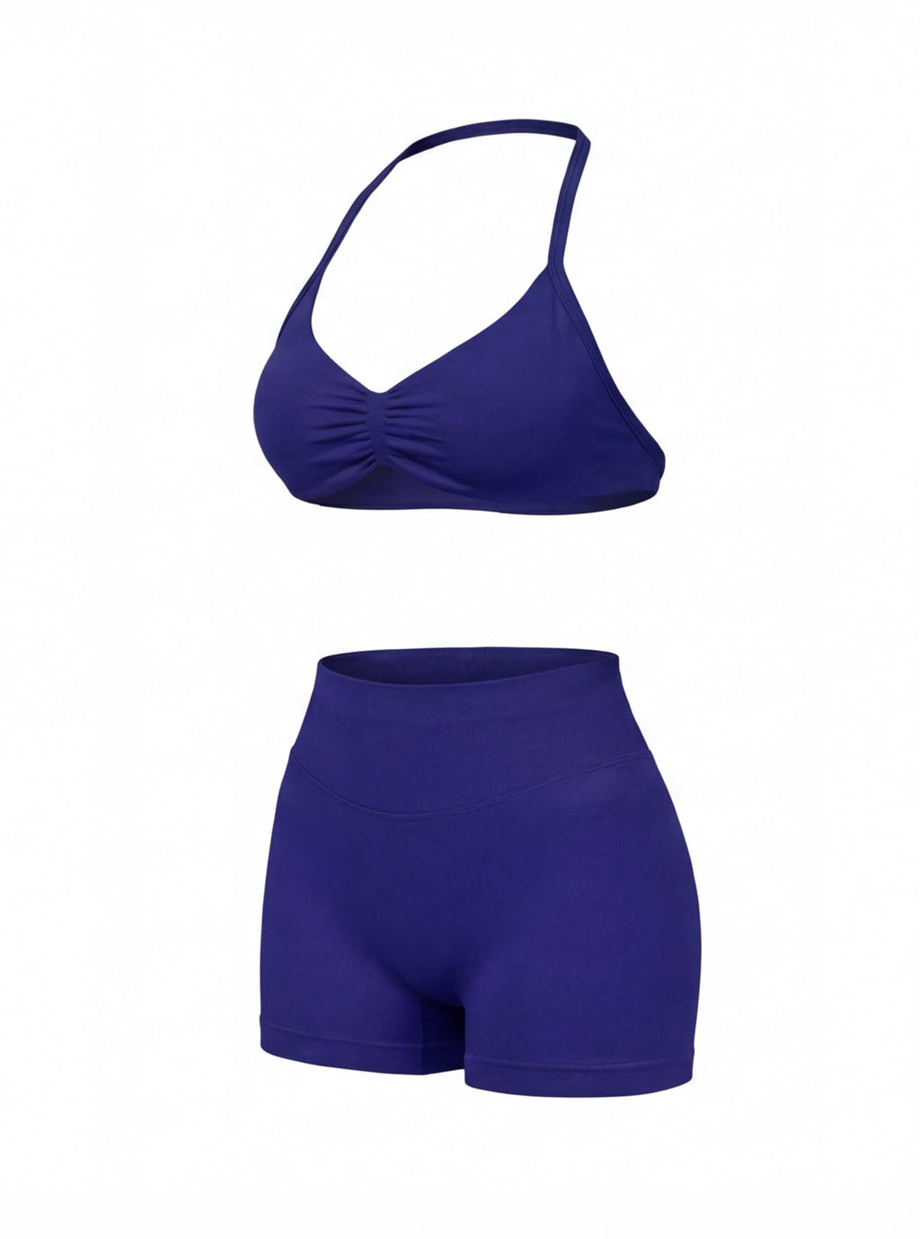 Women’s Gym Set One-Shoulder Bra and Shorts