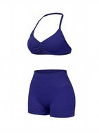 Women’s Gym Set One-Shoulder Bra and Shorts