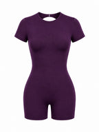 Women's Open-Back One-Piece Workout Romper