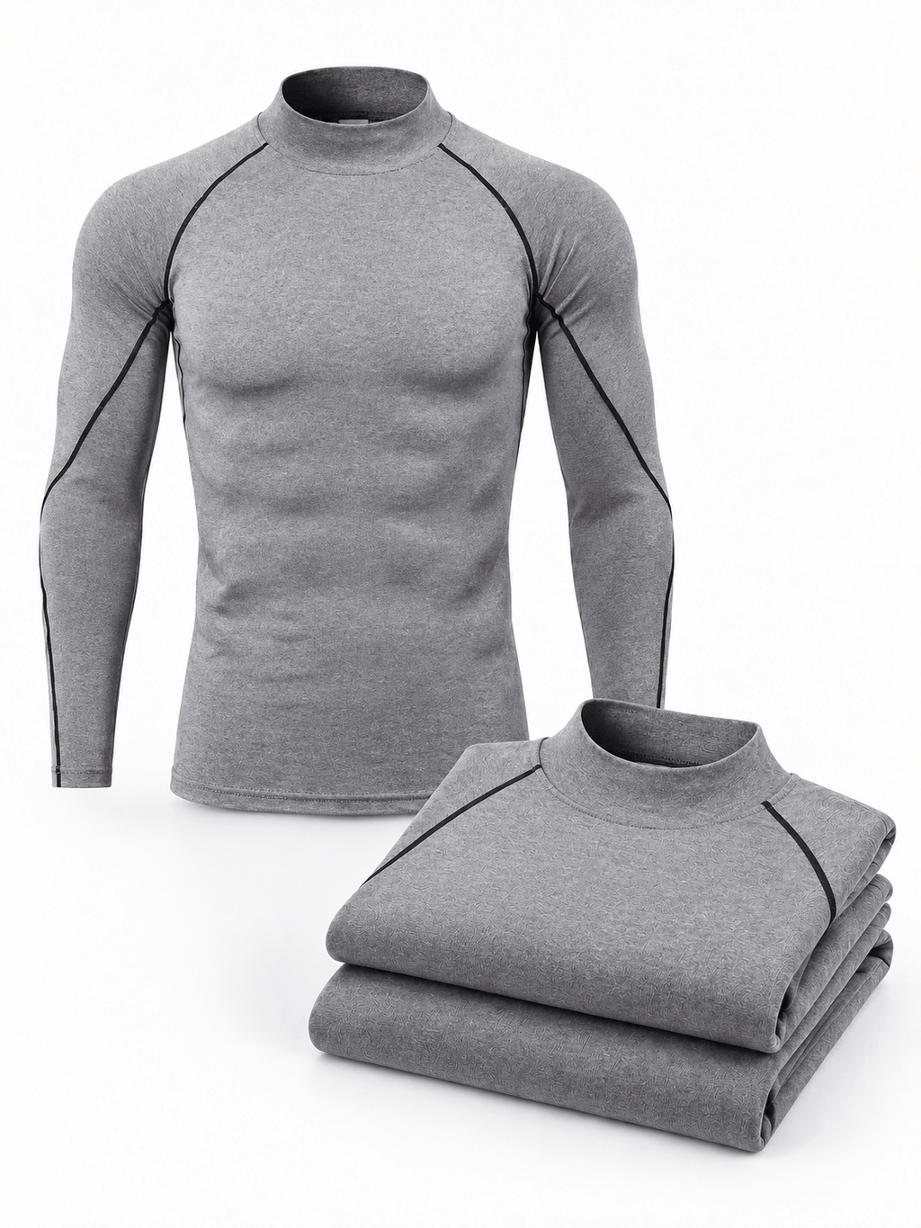 Muscle Fit Long Sleeve Training Shirt 3-Pack - Mock Neck