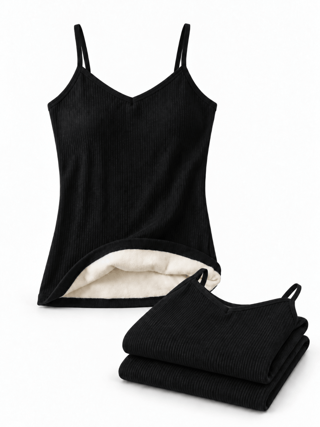 Women's Warm-Lined Ribbed Camisoles 3-Pack