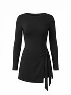 Women’s Long Sleeve Tennis Dress with Built-In Shorts