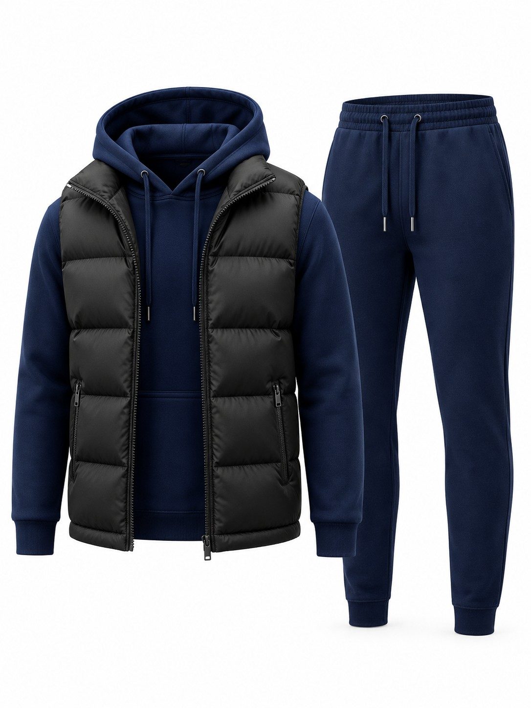 3-Piece Hoodie, Joggers & Puffer Vest Set