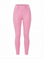 Equestrian Riding Breeches with High Waist and Pocket Flaps
