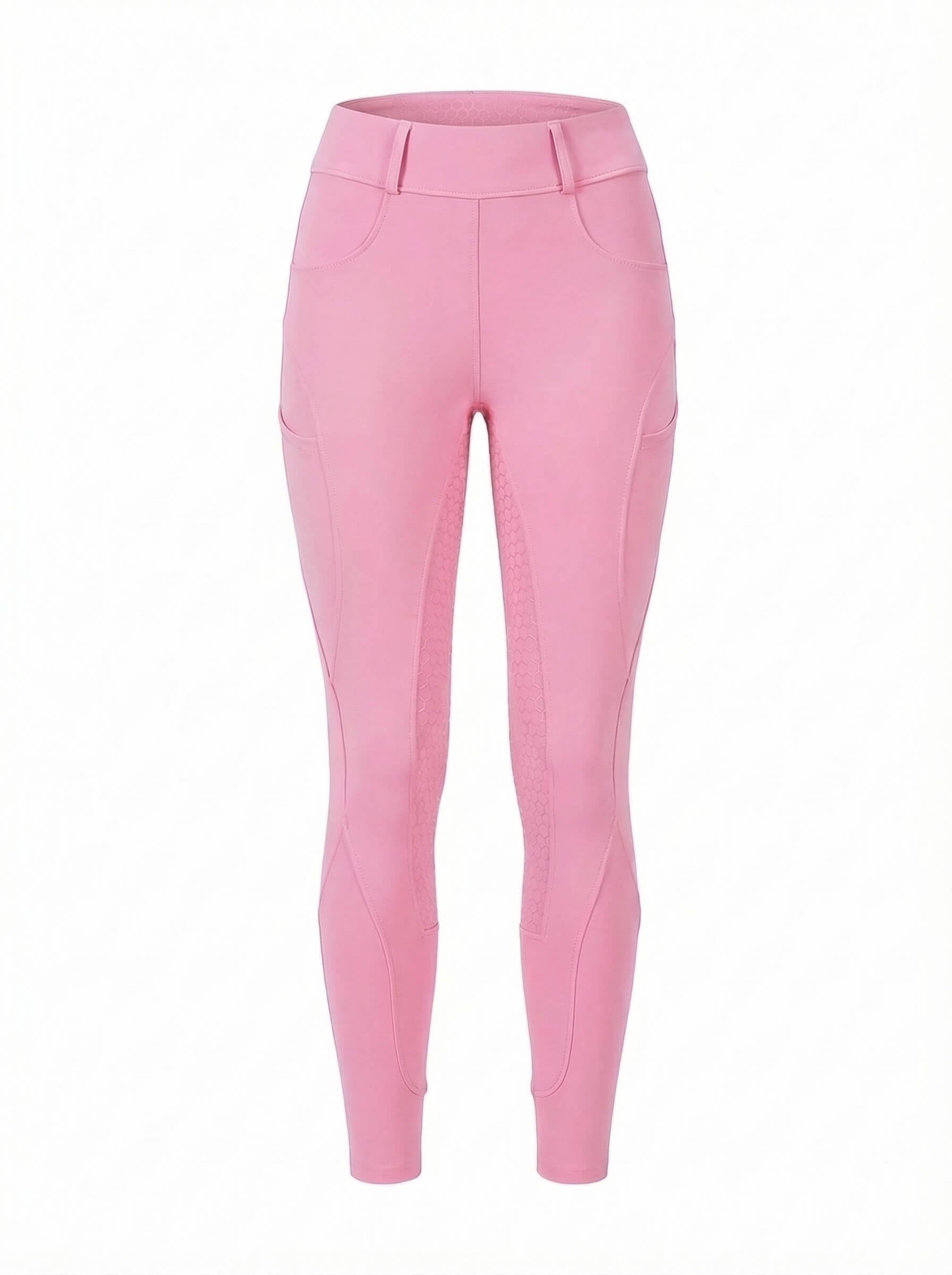 Equestrian Riding Breeches with High Waist and Pocket Flaps