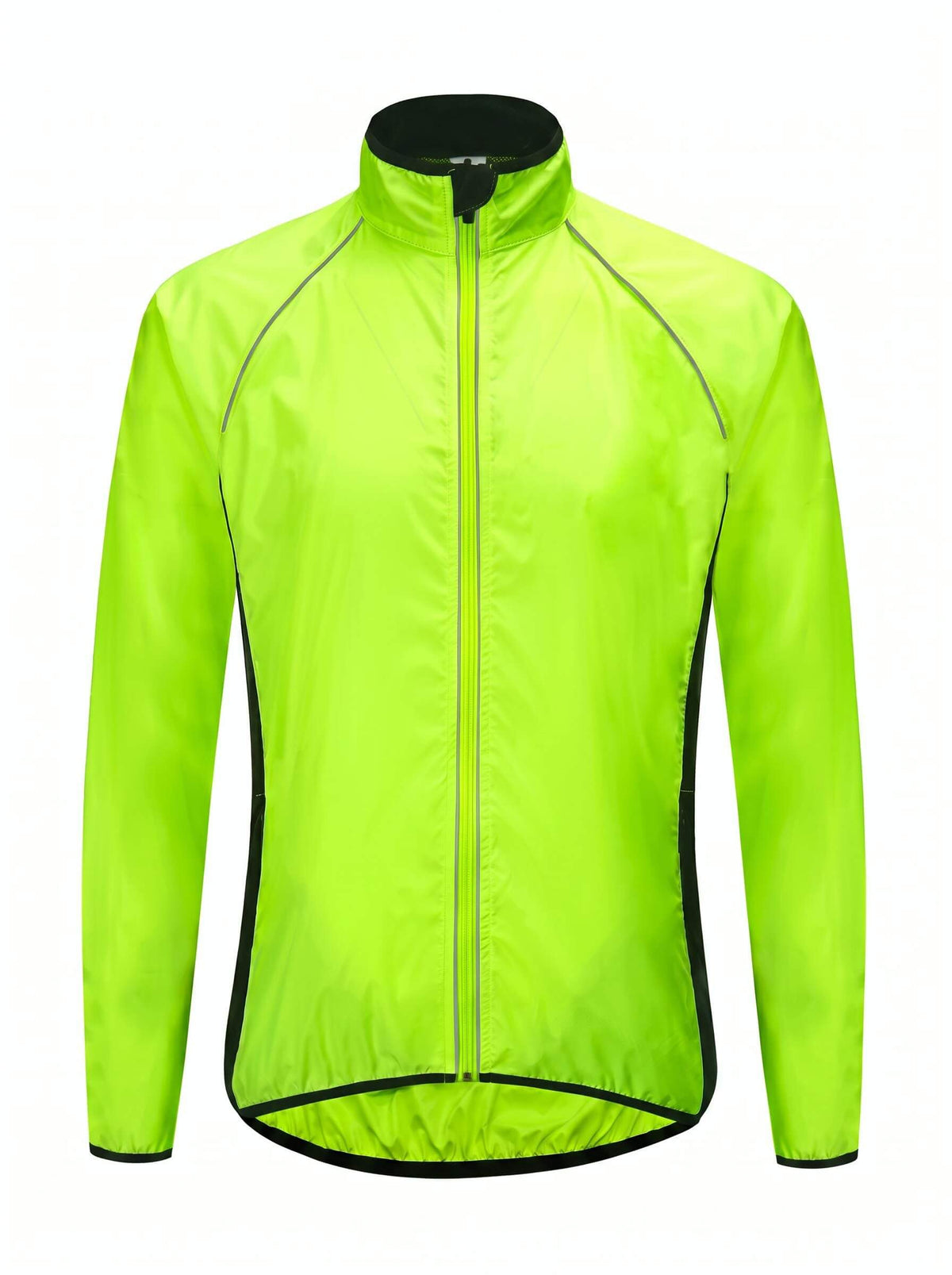 Cycling Windbreaker Jacket with Full Zip and Drop Hem