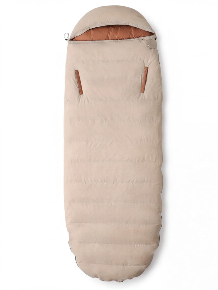 Duck-Down Cold-Weather Sleeping Bag with Arm Openings