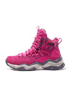 High-Top Hiking Boots with Hook Lacing and Rugged Tread