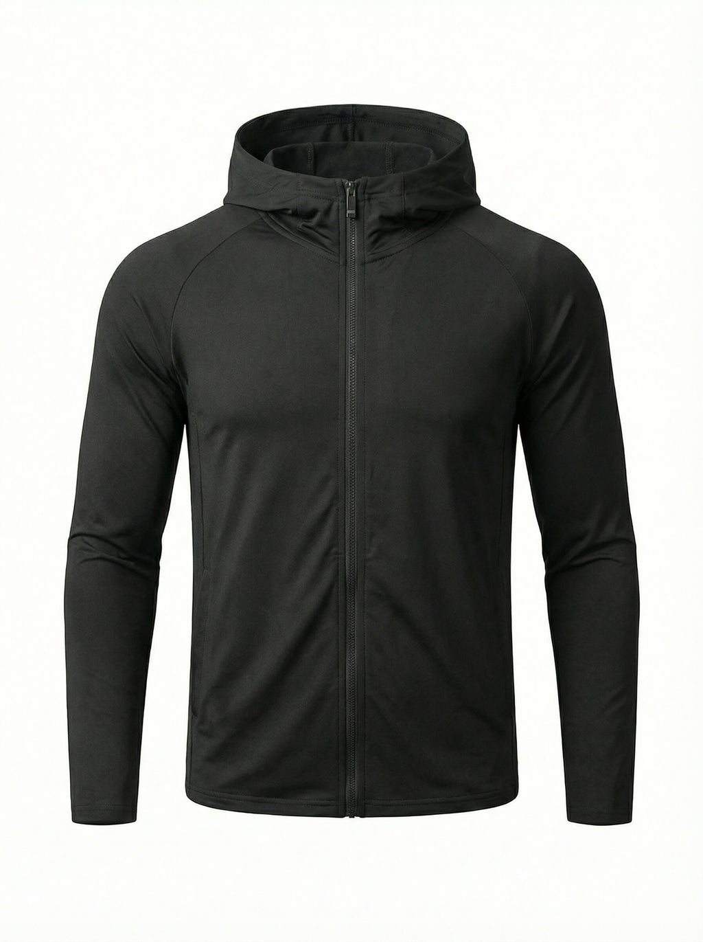 Zip-Up Hooded Fitness Jacket with Athletic Fit