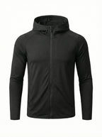 Zip-Up Hooded Fitness Jacket with Athletic Fit