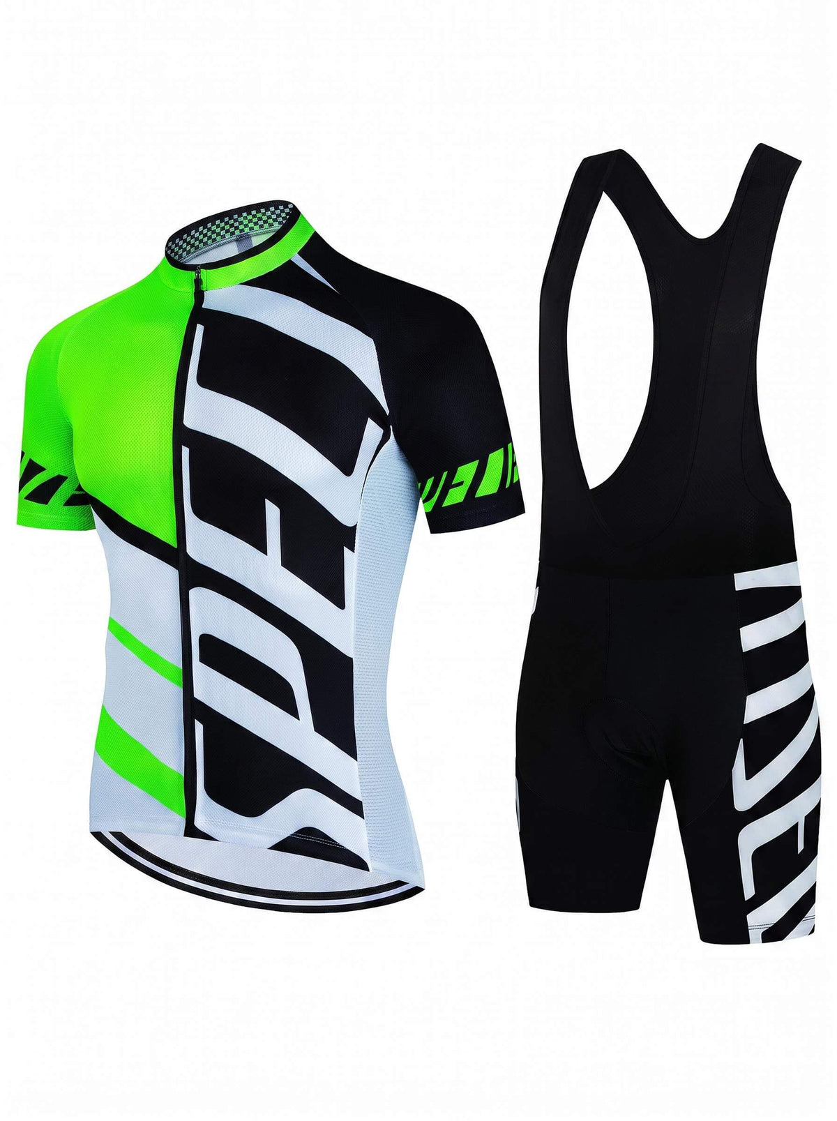 Men’s Cycling Jersey and Bib Shorts Set with Padded Seat