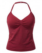 Women’s Backless Halter Gym Top with Adjustable Tie