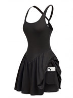 Cross-Back Sports Dress with Side Pocket