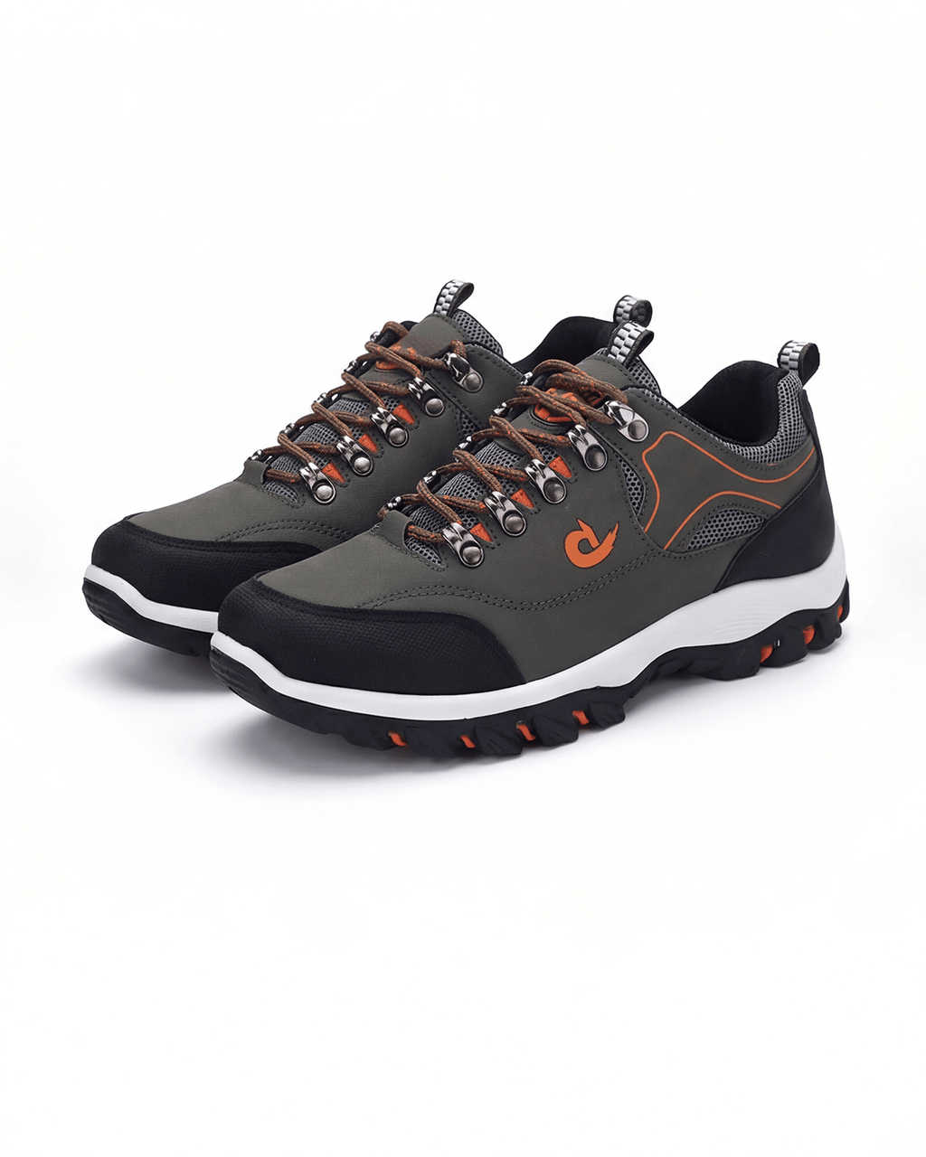 Outdoor Hiking Shoes with PU Leather-Style Upper and Lugged Sole