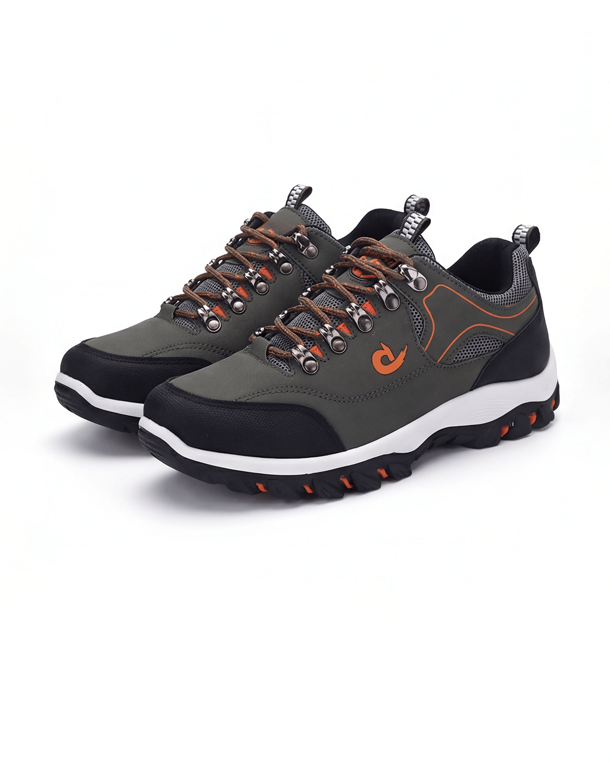 Outdoor Hiking Shoes with PU Leather-Style Upper and Lugged Sole