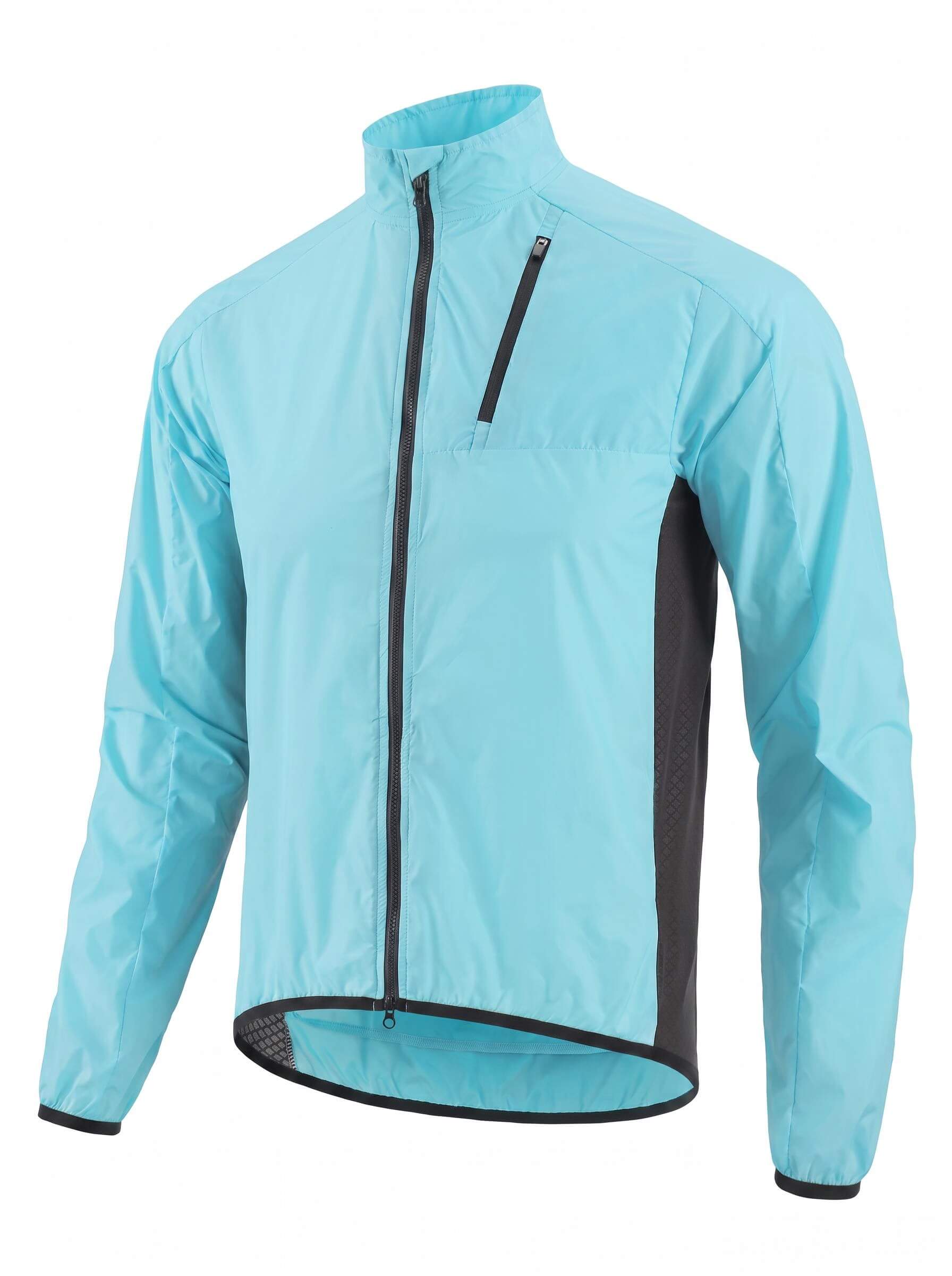 Lightweight Cycling Shell with Chest Pocket and Drop Tail