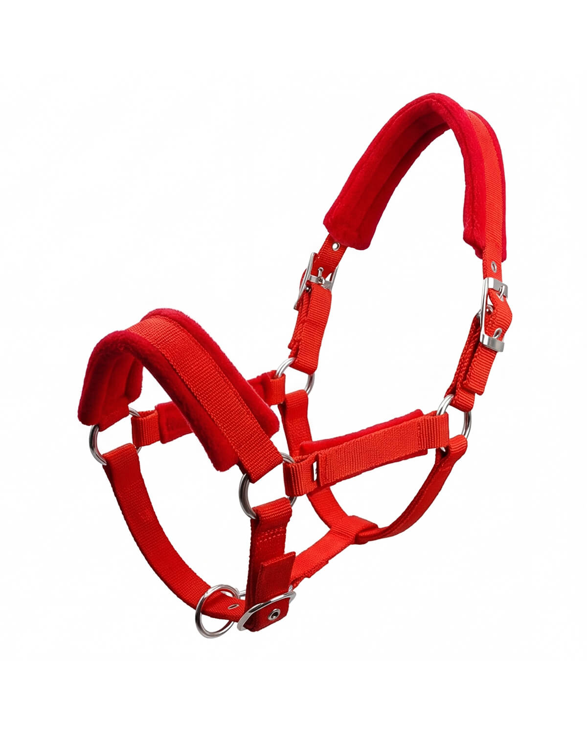 Padded Horse Halter with Adjustable Buckles and Rings
