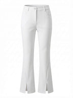 Golf Pants with Front Slit Hem and Belt Loops