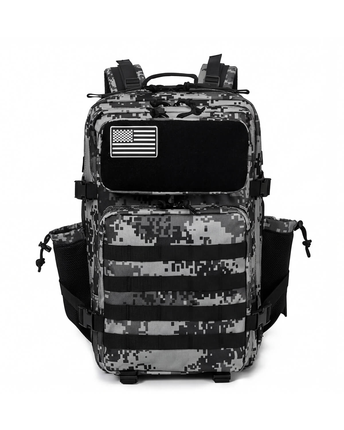 Tactical-Style Backpack with MOLLE Webbing and Patch Panel