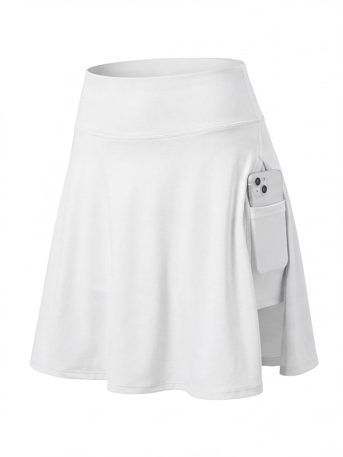 High-Waisted Pocket Skort with Built-In Shorts