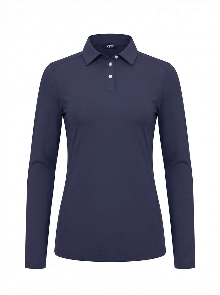 Women’s Long Sleeve Golf Polo with Half-Zip Collar