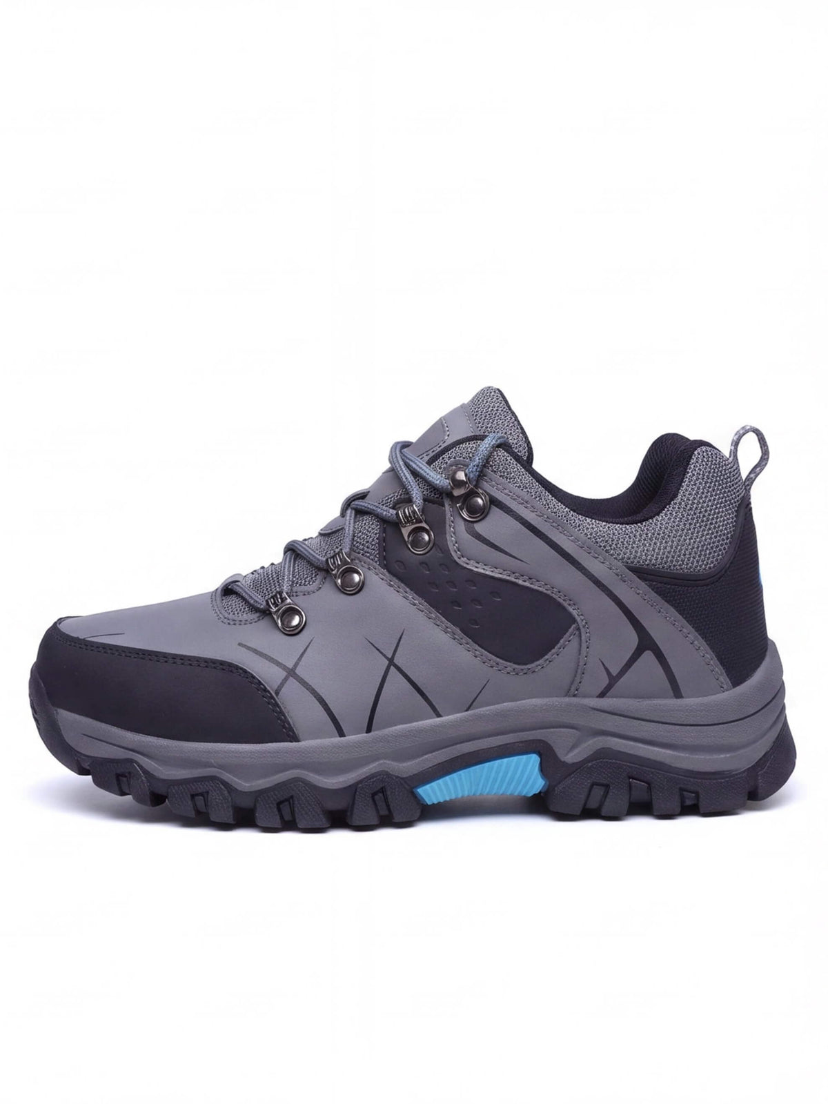 Rugged Low-Cut Hiking Shoes with Metal Eyelet Lacing