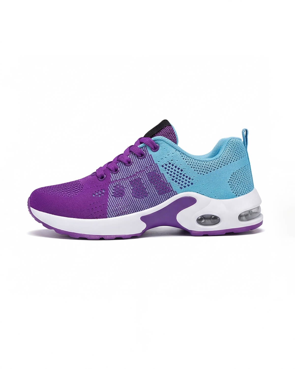 Air Cushion Knit Walking Sneakers with Lace-Up