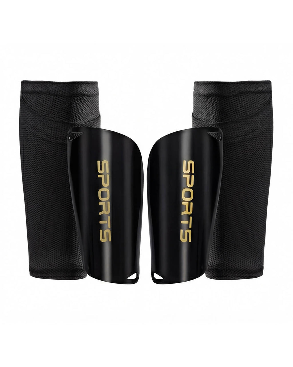 Soccer Shin Guards with Compression Sleeves Set