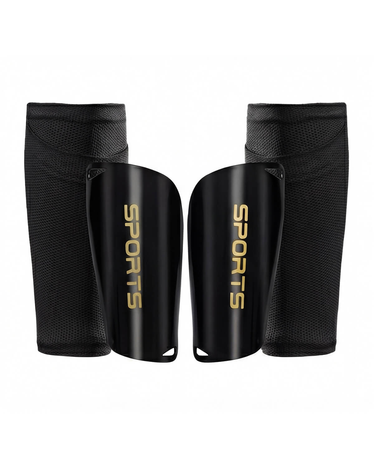 Soccer Shin Guards with Compression Sleeves Set