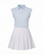 Women’s Sleeveless Golf Polo Top with Button Placket