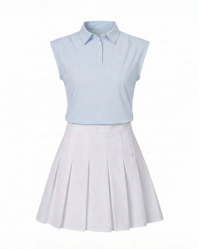 Women’s Sleeveless Golf Polo Top with Button Placket