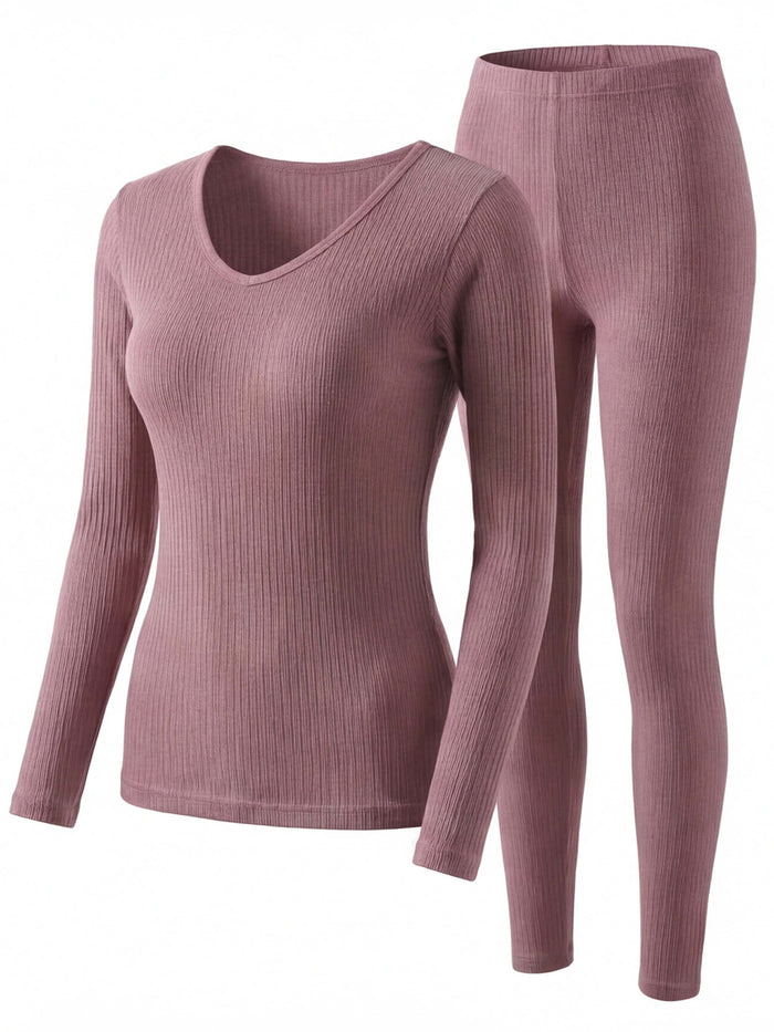 Women’s Thermal Base Layer Set with Ribbed Fit