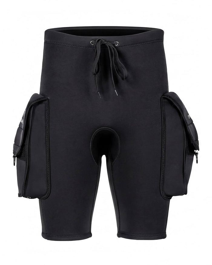 Men's Wetsuit Shorts with Cargo Pockets and Drawstring