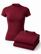 Women's Fitted High-Neck Training T-Shirts - 3-Pack