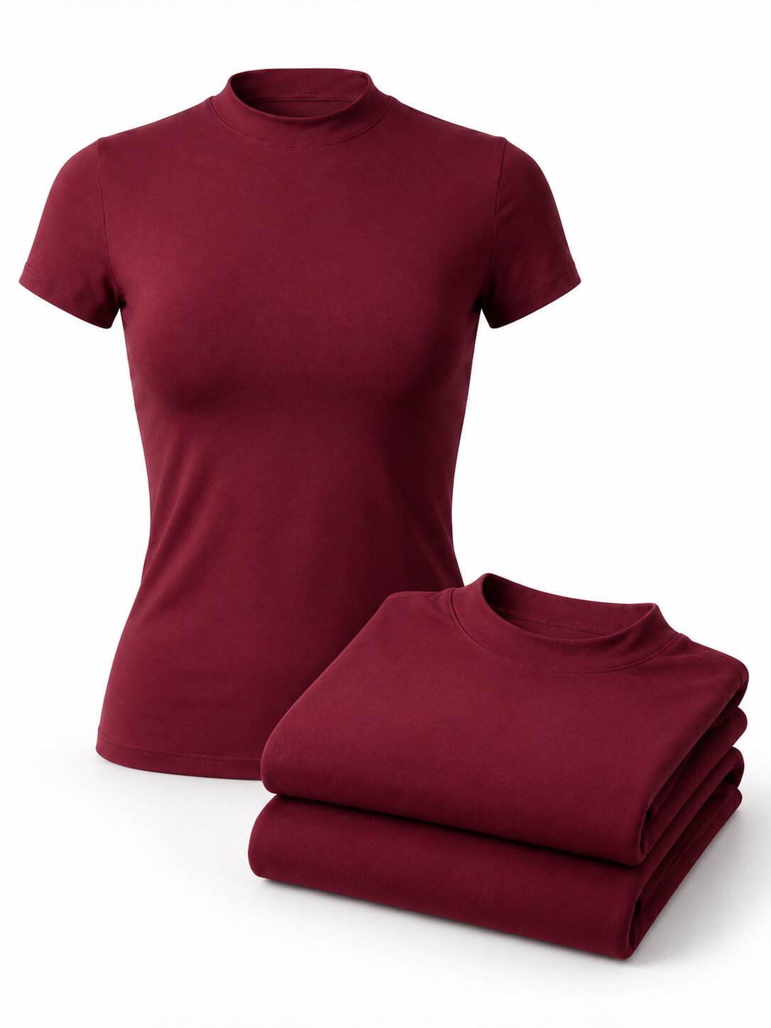 Women's Fitted High-Neck Training T-Shirts - 3-Pack