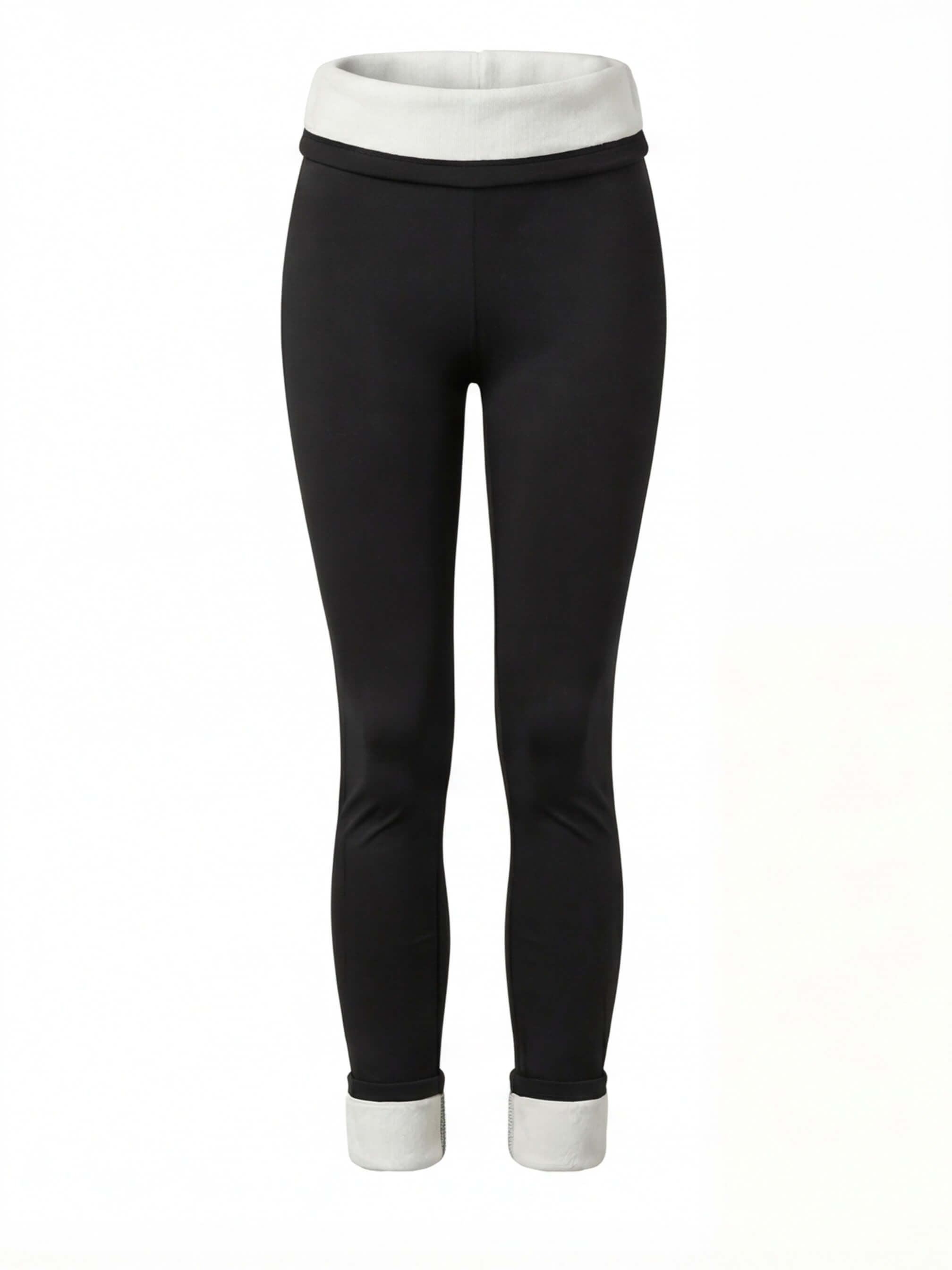 Fleece-Lined Leggings with High-Rise Waistband
