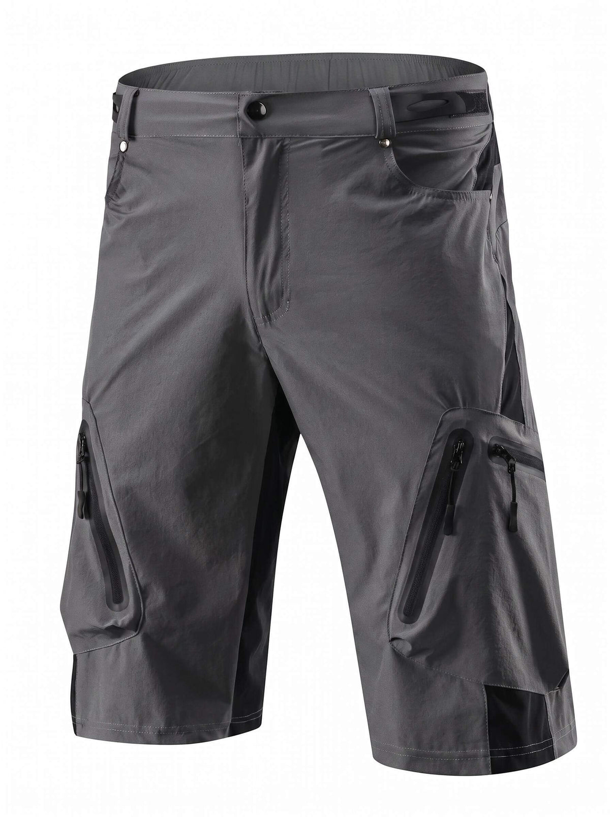 Mountain Bike Cargo Shorts with Multiple Zippered Pockets