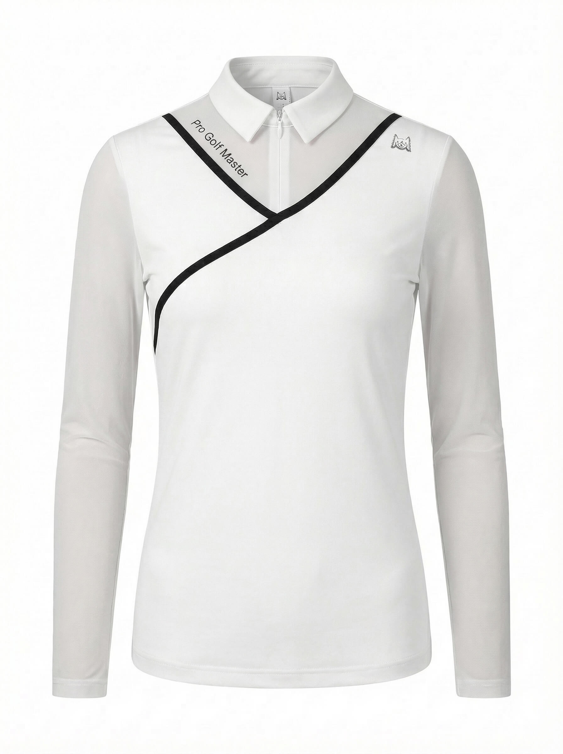 Women’s Long Sleeve Golf Polo Top with Piped Detail