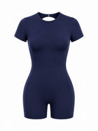 Women's Open-Back One-Piece Workout Romper
