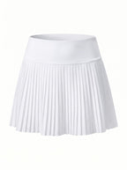 Pleated High-Waisted Skort with Built-In Shorts