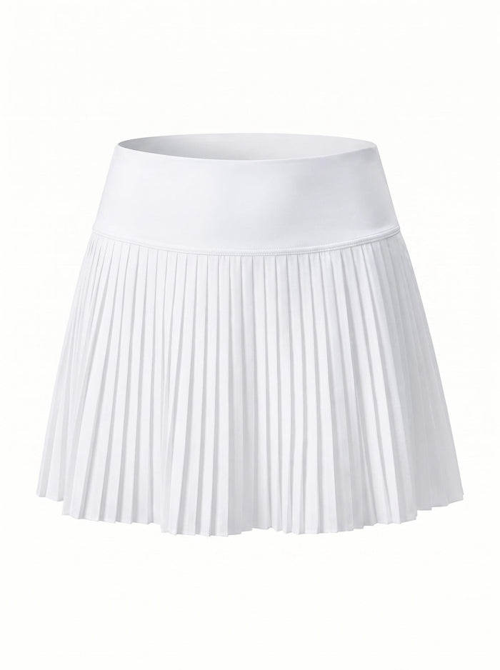 Pleated High-Waisted Skort with Built-In Shorts