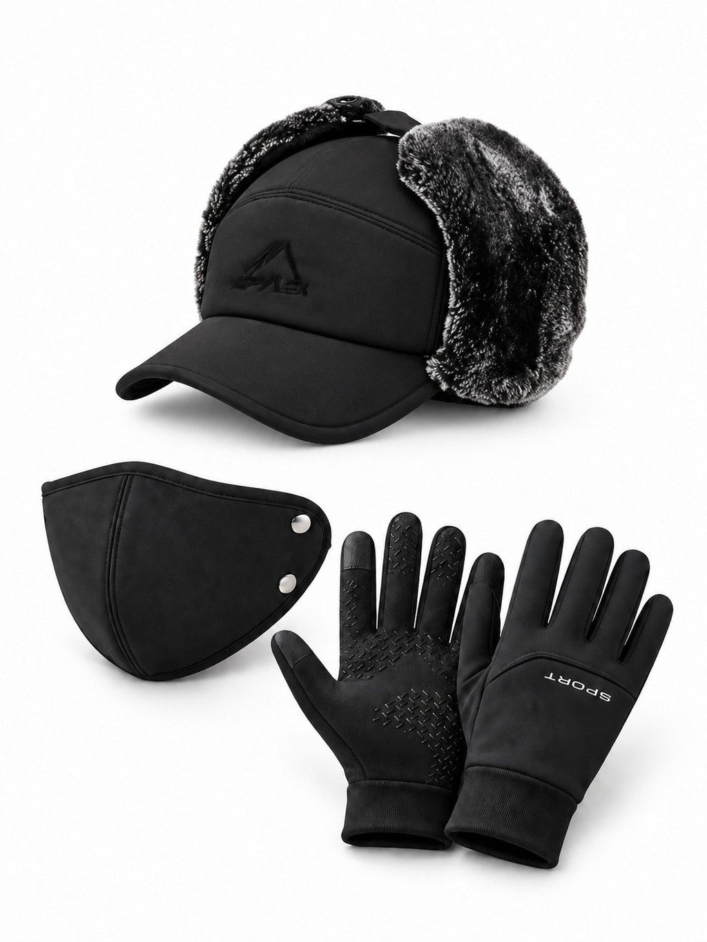 Winter Hat, Face Mask & Touchscreen Gloves Set