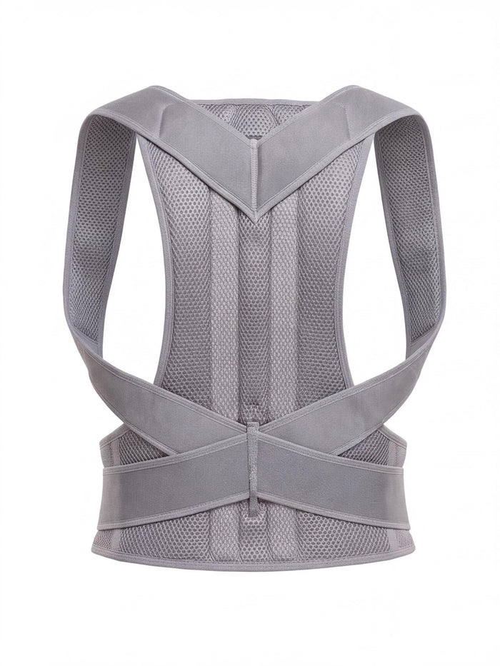 Adjustable Upper-Back Posture Support with Ventilated Mesh