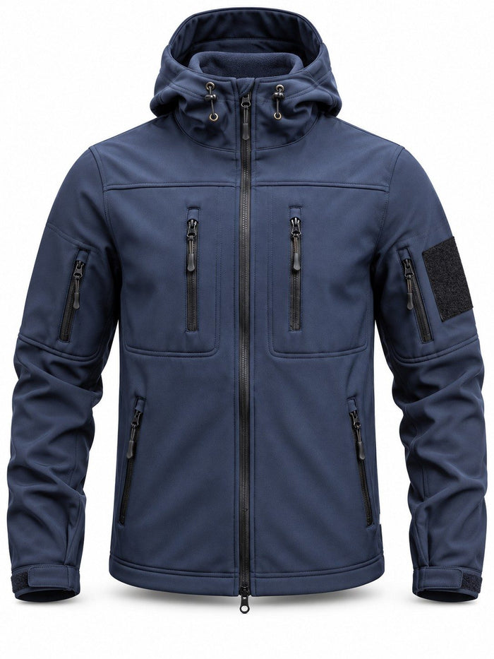Men's Fleece-Lined Hooded Softshell Hiking Jacket