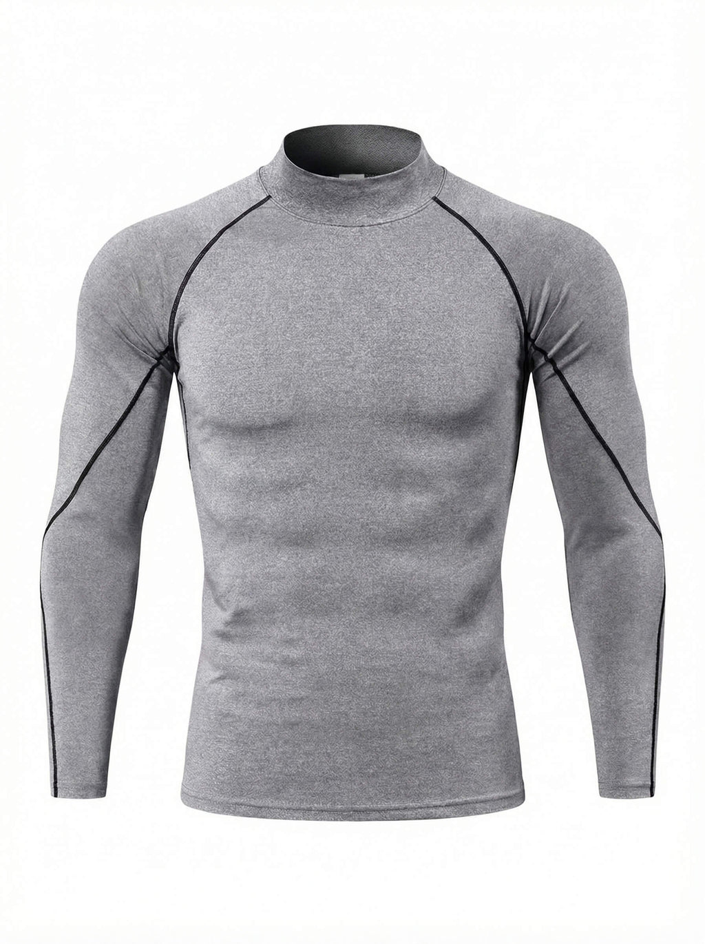 Muscle-Fit Long Sleeve Training Top with Mock Neck