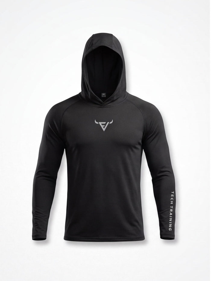 Men's Lightweight Hooded Training Top with Thumb Holes