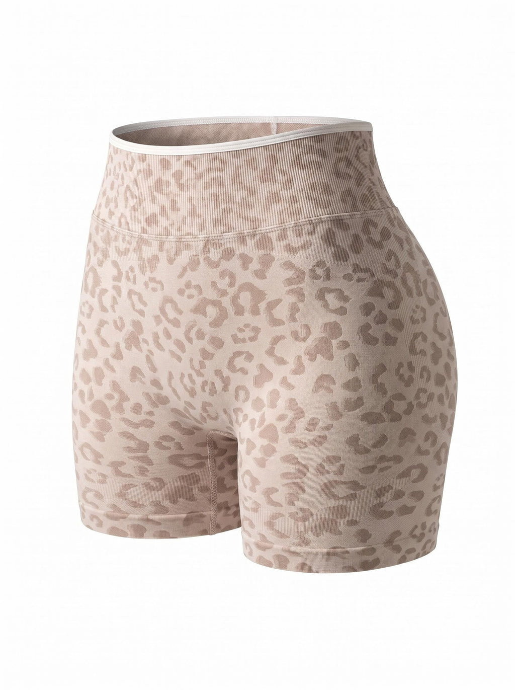 High-Waisted Leopard Scrunch Workout Shorts