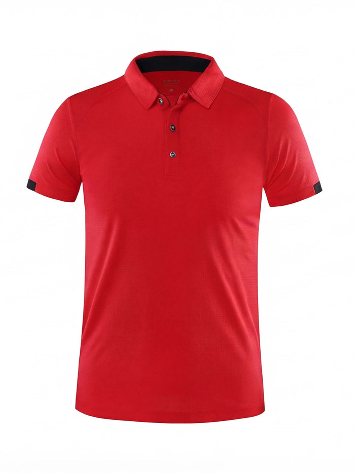 Quick-Dry Golf Polo Shirt with Button Placket