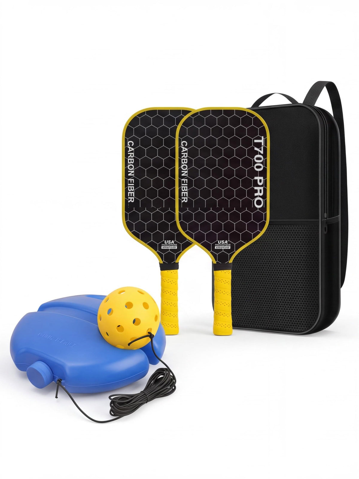 Pickleball Paddle & Tethered Solo Trainer Set
